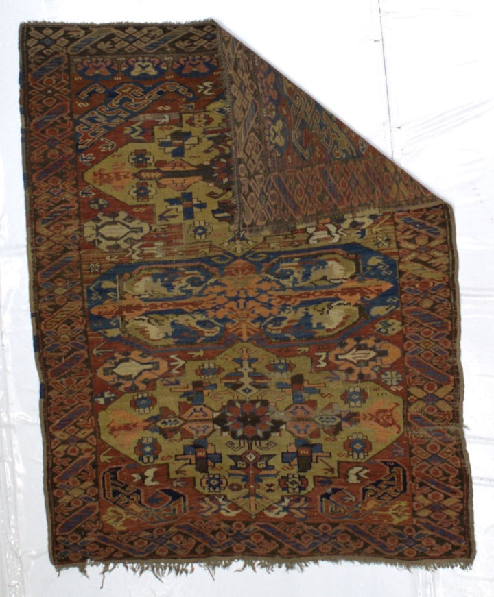 Antique Caucasian Zehour Chi Chi Rug 4’0" x 5’2"