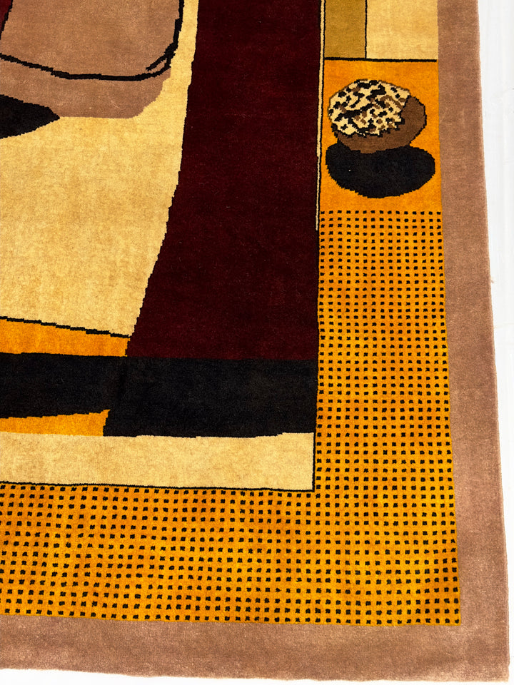 Fine Mid Century French Artistic Wool Rug 8'1'' x 8'2''