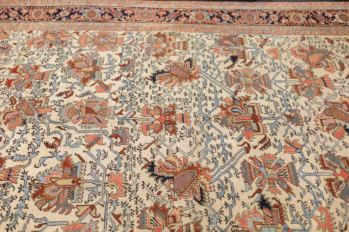 Antique Persian Heriz Serapi Unusual Design Rug 7'9" x 11'1''