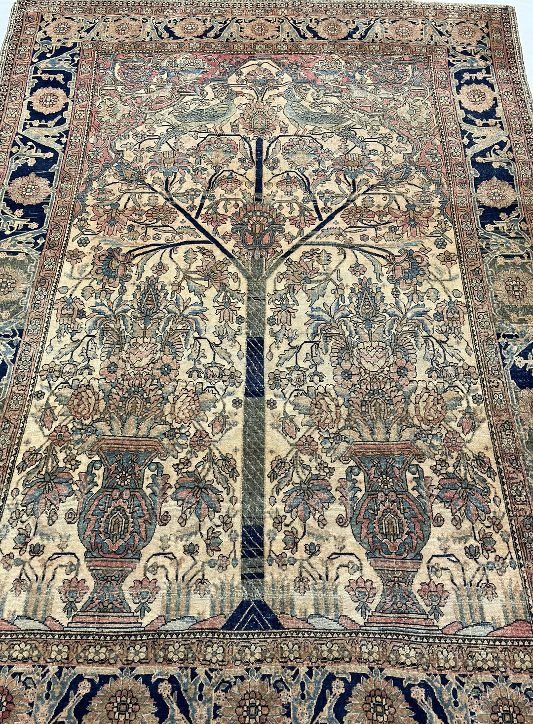 Antique Mohtasham Kashan Rug 3'11" x 6’2"