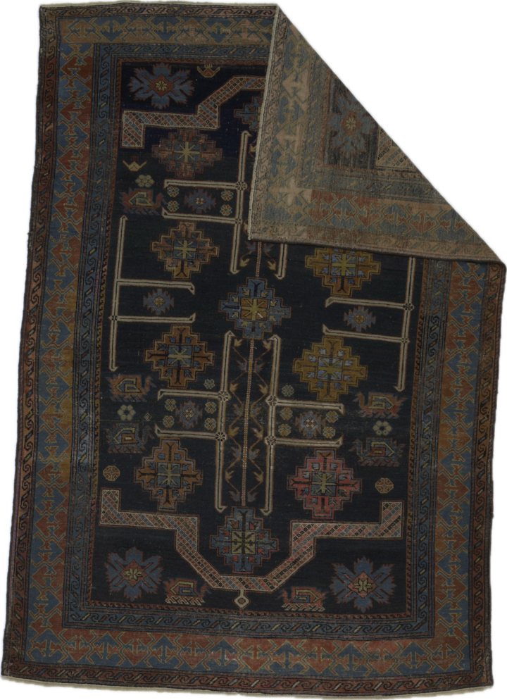 Antique Caucasian Kuba Shrivan Rug 4'1" x 5’11"