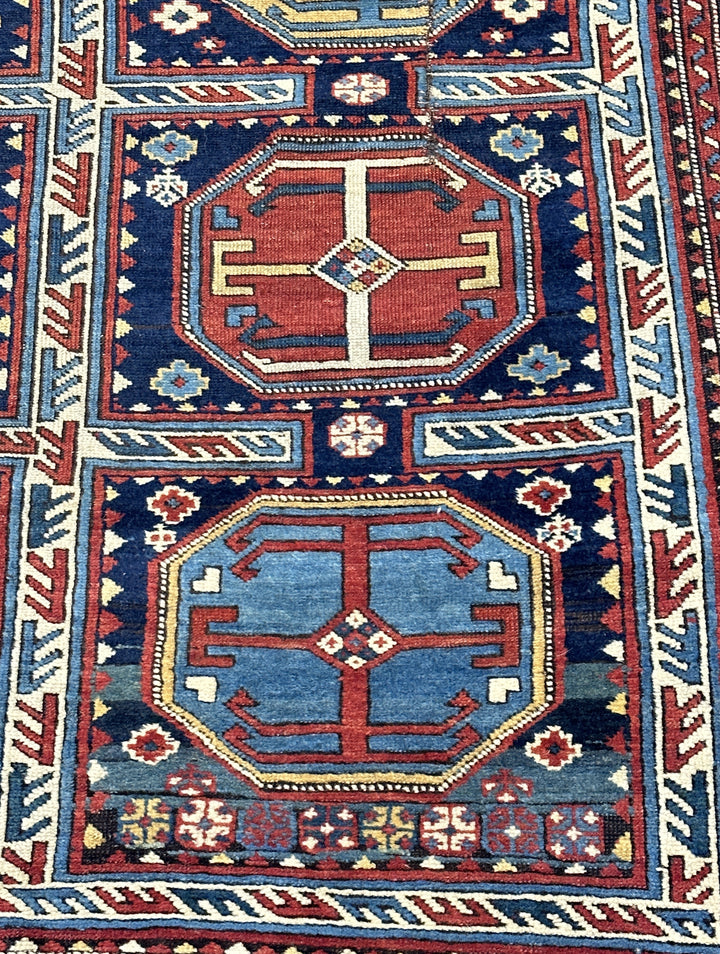 Antique Caucasian Kuba Rug 4'4" x 5’0”