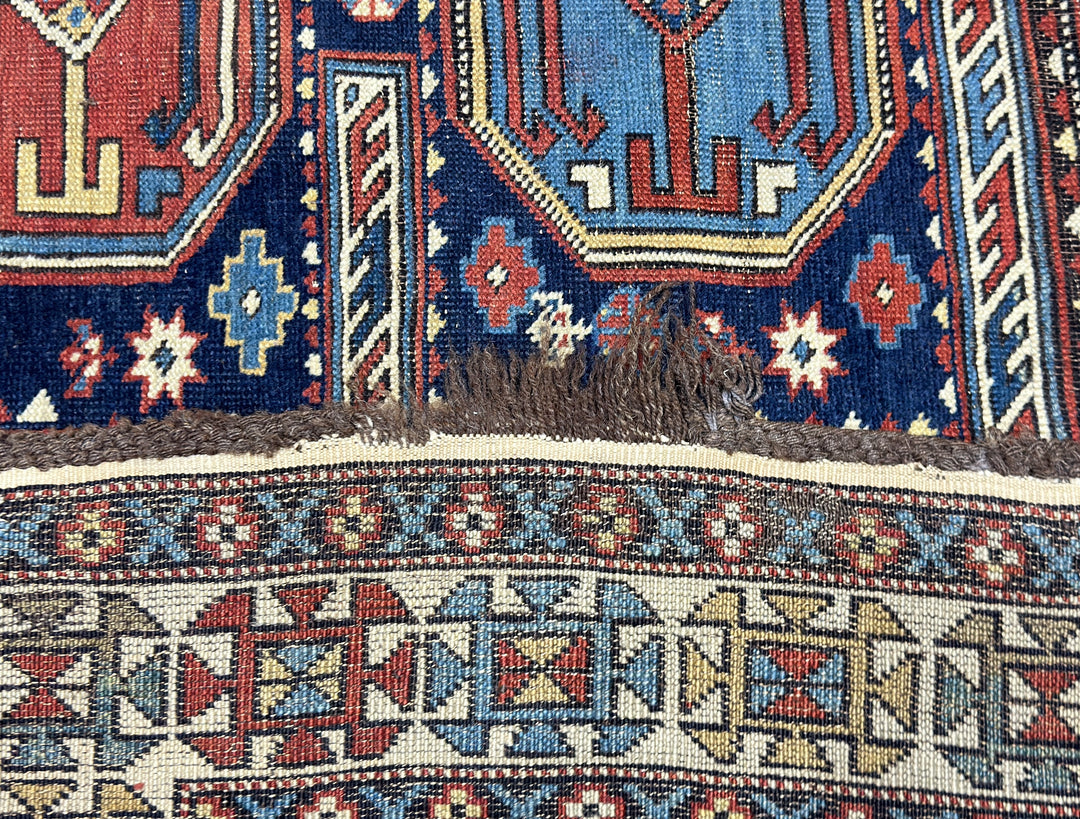 Antique Caucasian Kuba Rug 4'4" x 5’0”