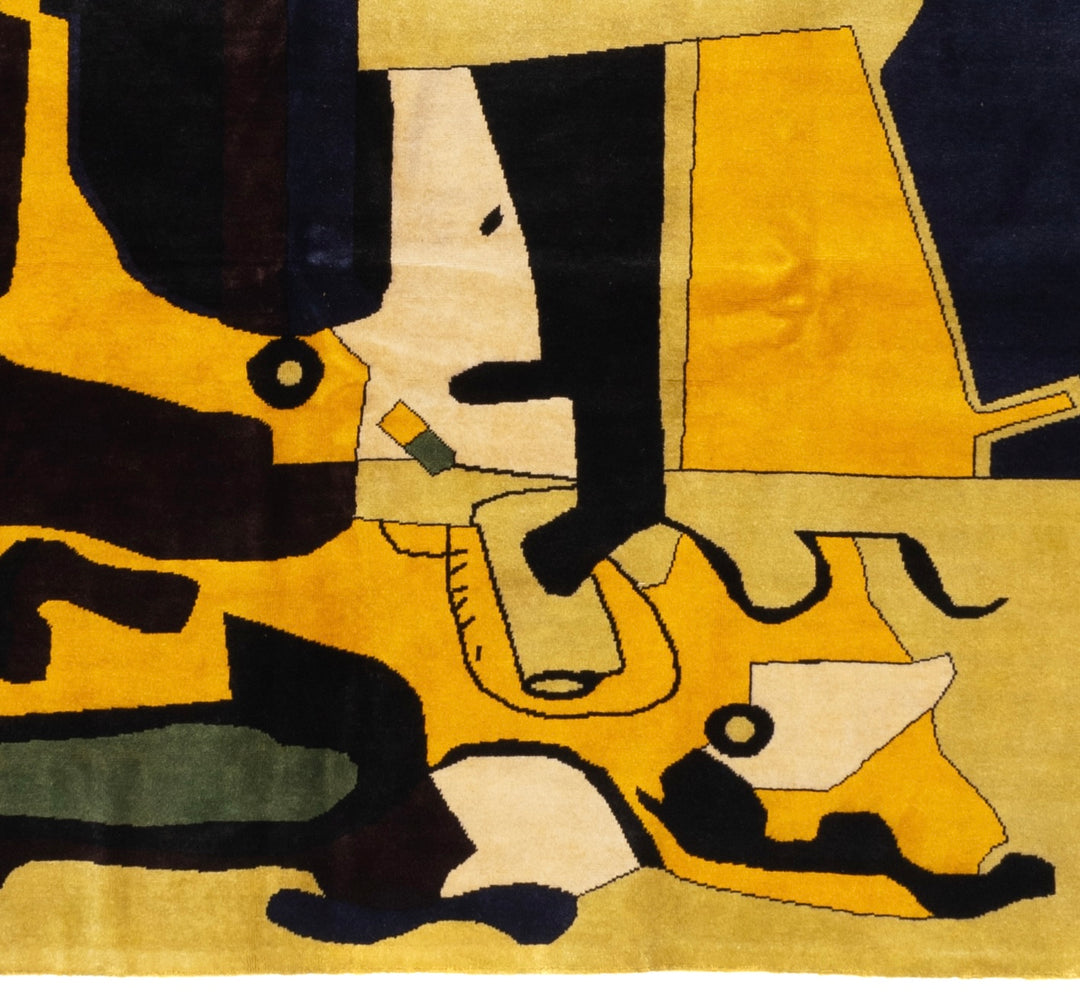 French Artistic Design Inspired by Le Corbusier Rug 7'2" x 9'