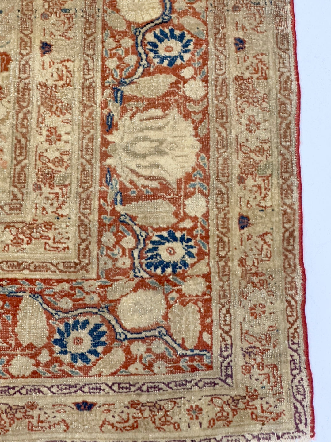 Antique Mohtasham Kashan Rug 4'3" x 5’7”