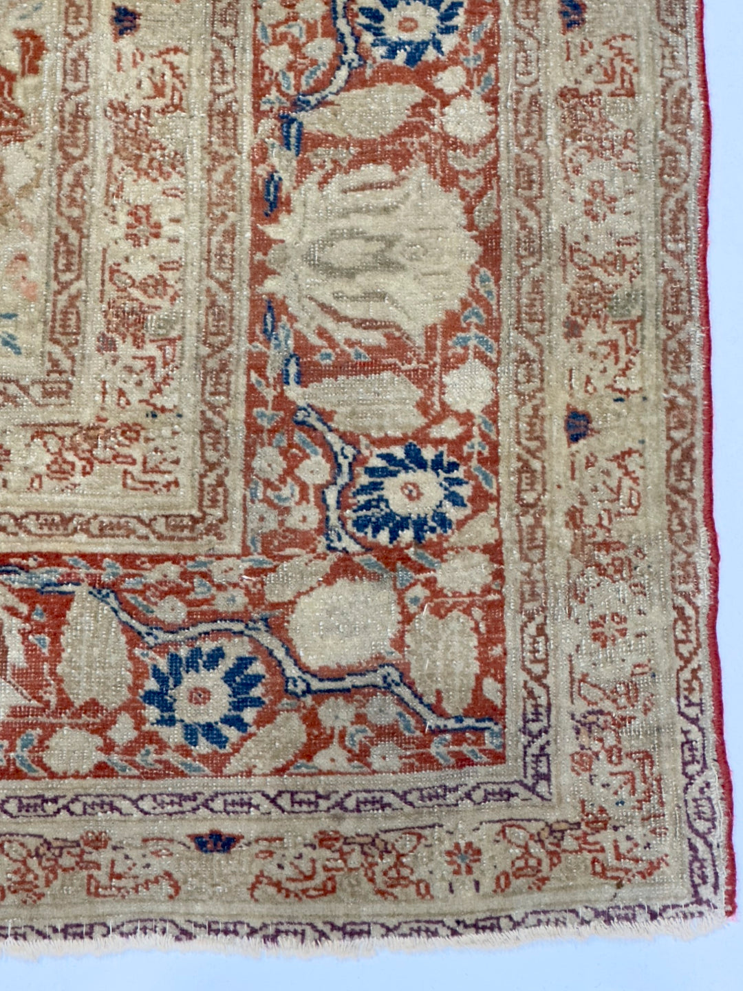 Antique Mohtasham Kashan Rug 4'3" x 5’7”