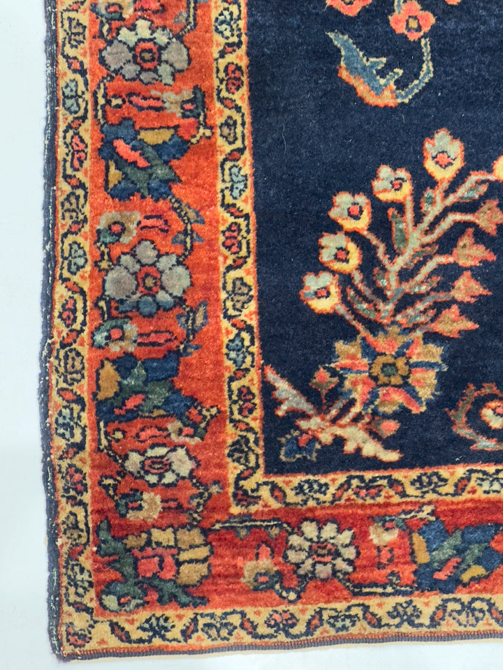 Antique Mohajeran Sarouk Rug 3'4" x 4’11"