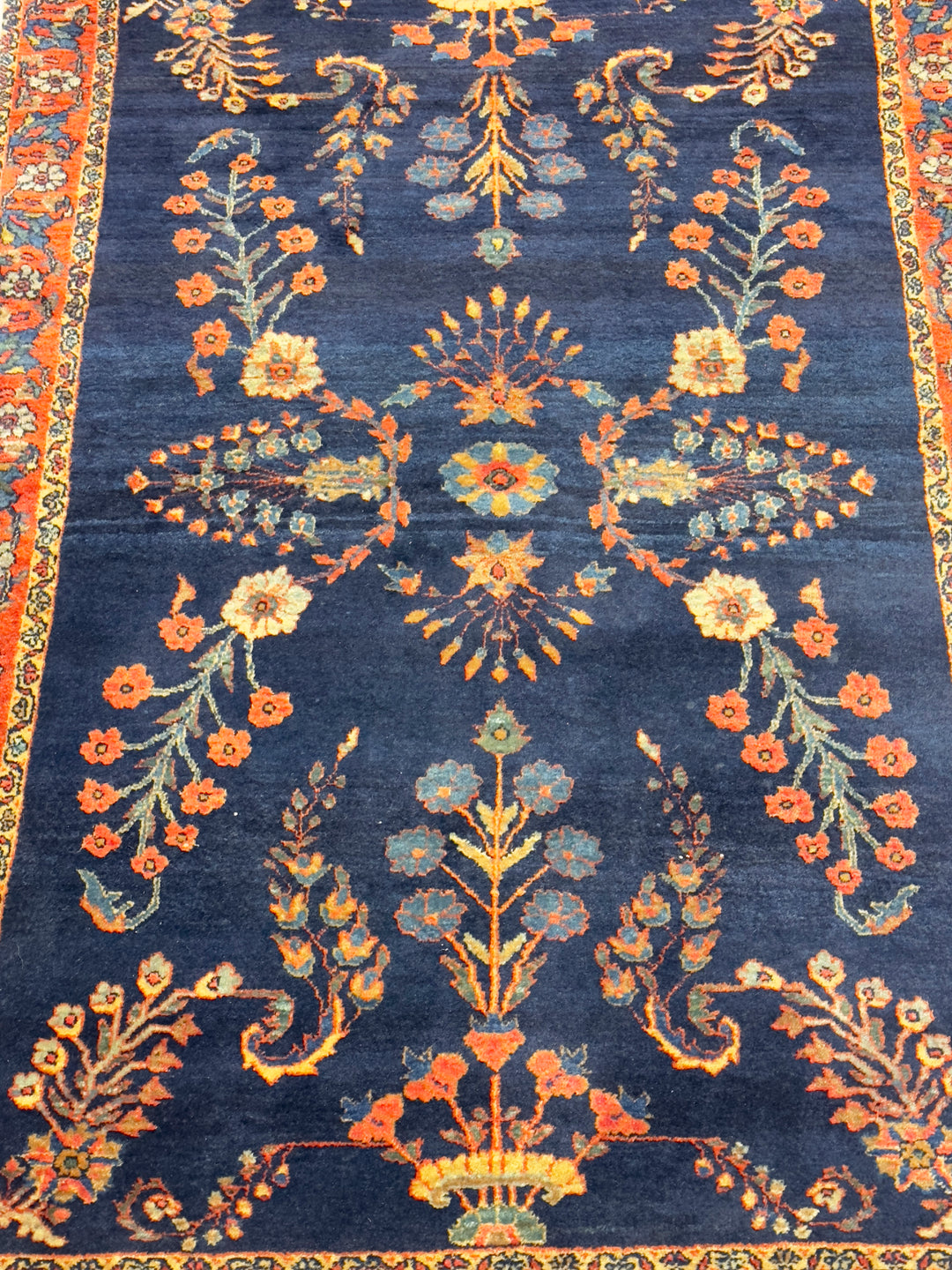 Antique Mohajeran Sarouk Rug 3'4" x 4’11"