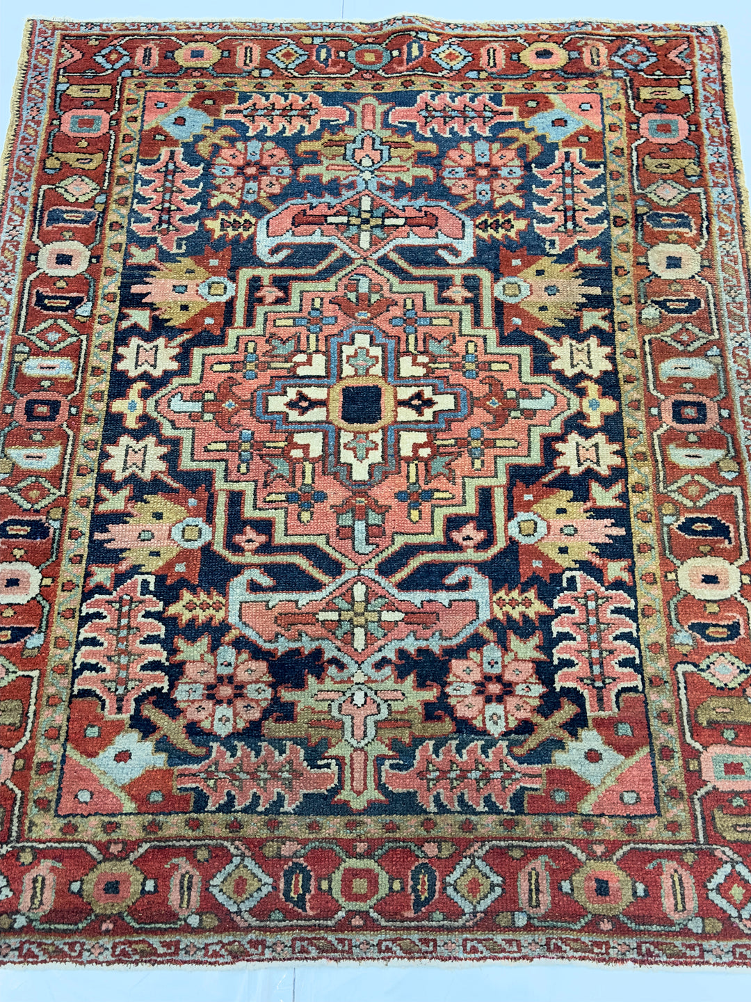 Antique Persian Heriz Rug 3’7" x 4’6”