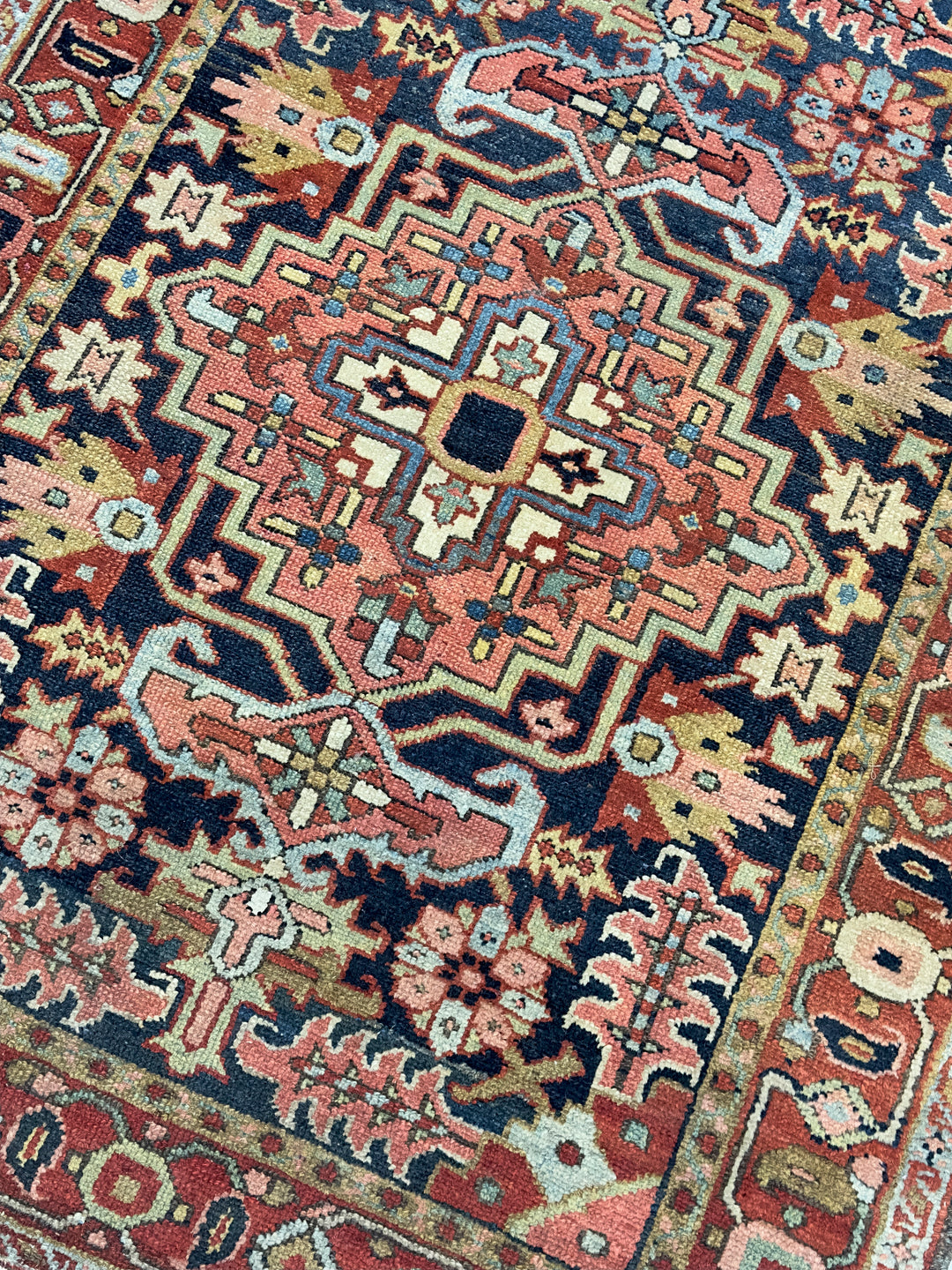 Antique Persian Heriz Rug 3’7" x 4’6”