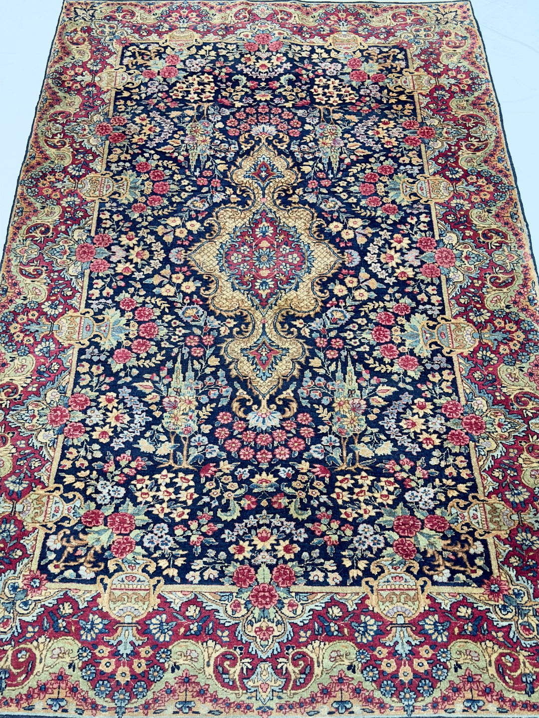 Antique Persian Kerman Rug 4' x 6’6"