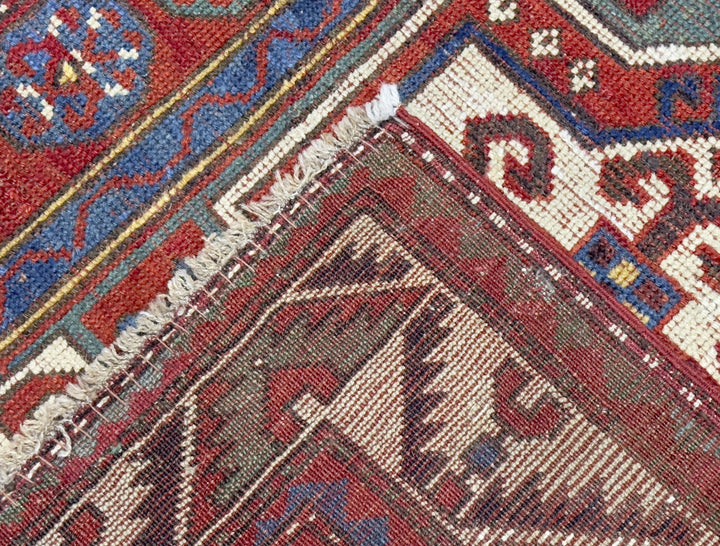 Antique Fakhralou Kazak Rug 3'11" x 5’11"