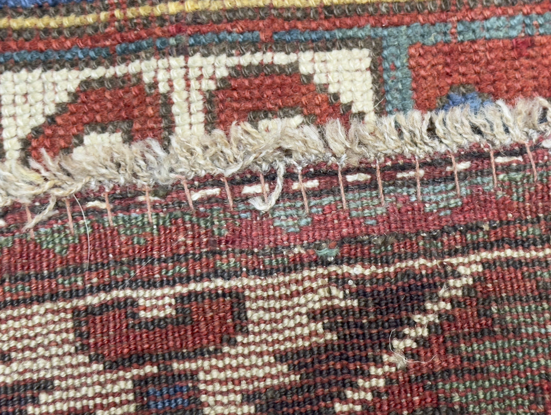 Antique Fakhralou Kazak Rug 3'11" x 5’11"