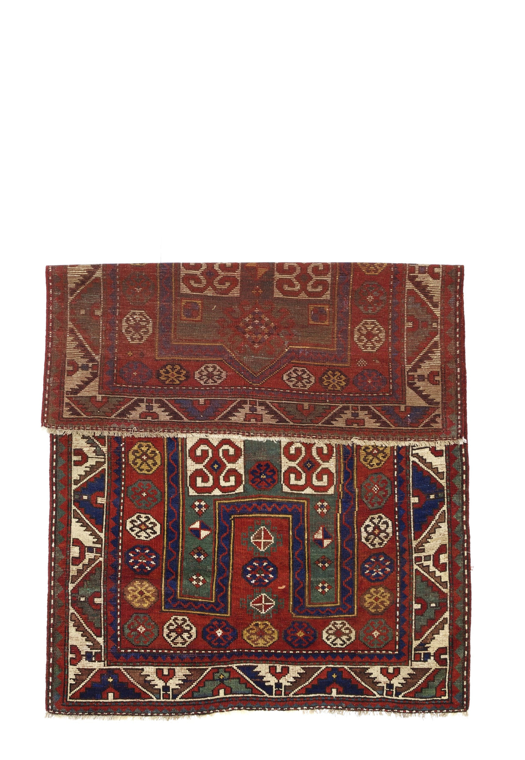 Antique Fakhralou Kazak Rug 3'11" x 5’11"