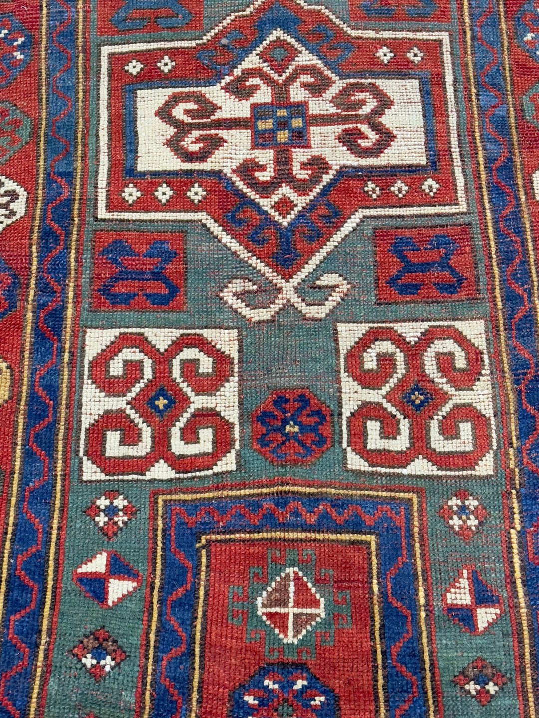 Antique Fakhralou Kazak Rug 3'11" x 5’11"