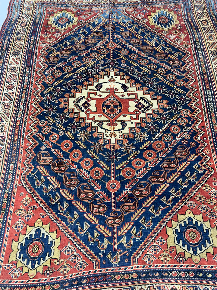 Antique Persian Qashqai Rug 4’11" x 7’4"