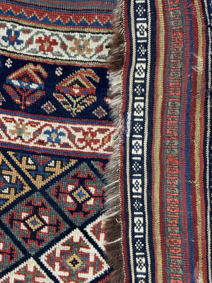 Antique Persian Khamseh Rug 4'9" x 8’6"