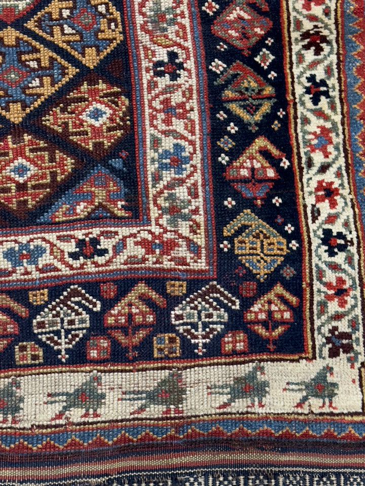 Antique Persian Khamseh Rug 4'9" x 8’6"