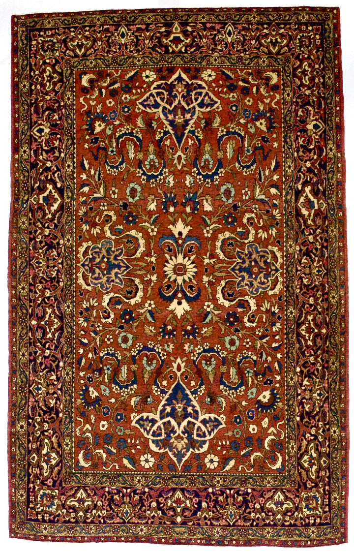 Antique Persian Isfahan Rug 4'6" x 7’3"