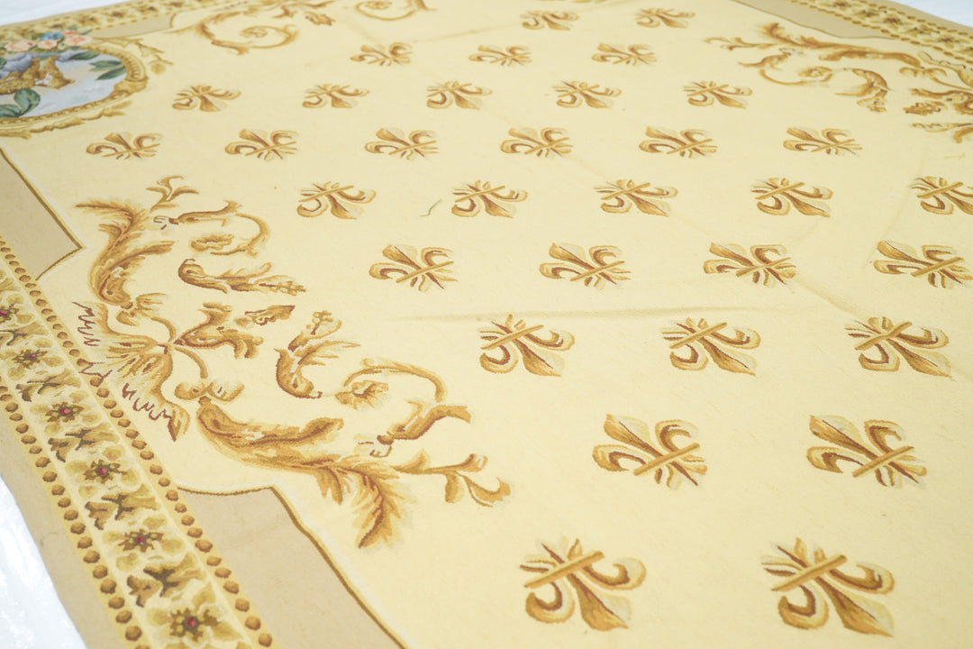 Aubusson Flat Weave Wool Rug 6'0" x 9'0"