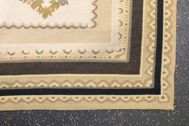 Aubusson Flat Weave Wool Rug 12'0" x 15'0"