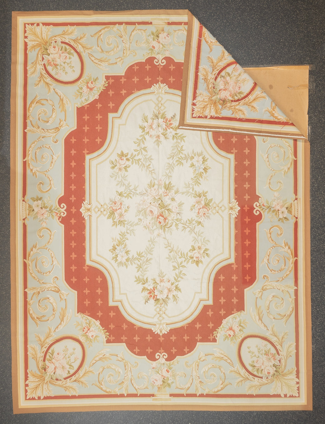 Aubusson Flat Weave Wool Rug 9'0" x 12'0"