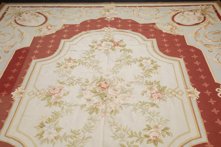 Aubusson Flat Weave Wool Rug 9'0" x 12'0"