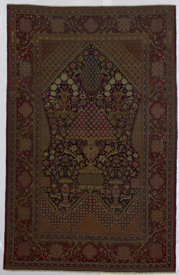 Antique Persian Dabir Kashan Rug 4'3" x 6’8"