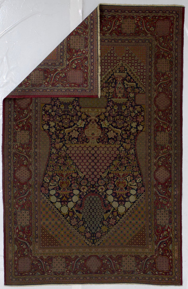 Antique Persian Dabir Kashan Rug 4'3" x 6’8"