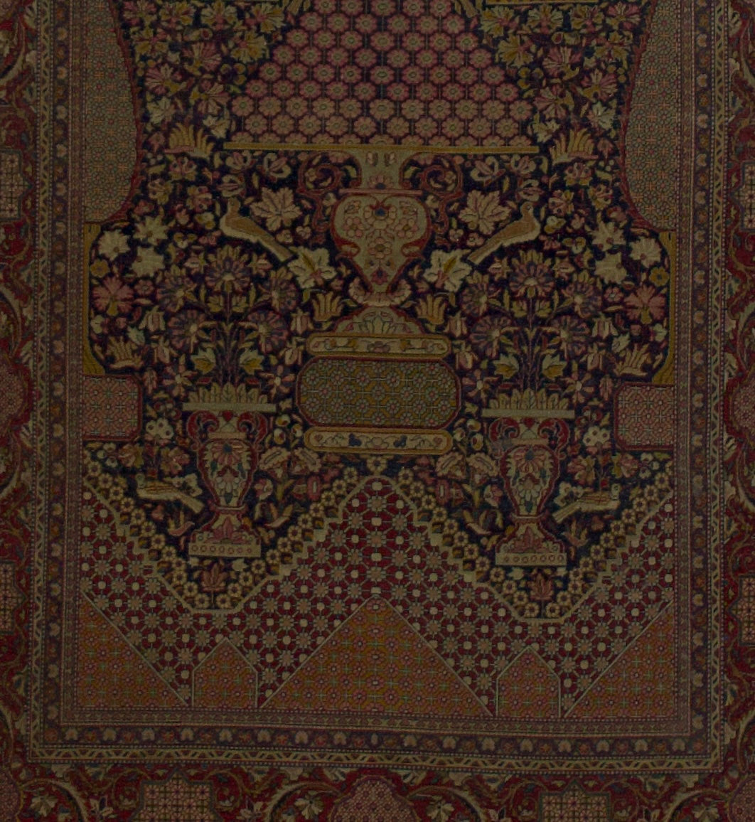 Antique Persian Dabir Kashan Rug 4'3" x 6’8"