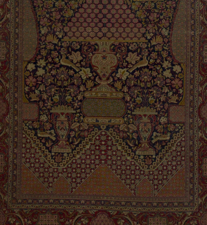 Antique Persian Dabir Kashan Rug 4'3" x 6’8"