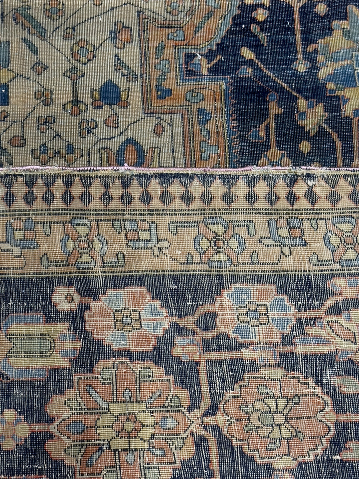 Antique Mohtasham Kashan Rug 7’2” x 9’11”