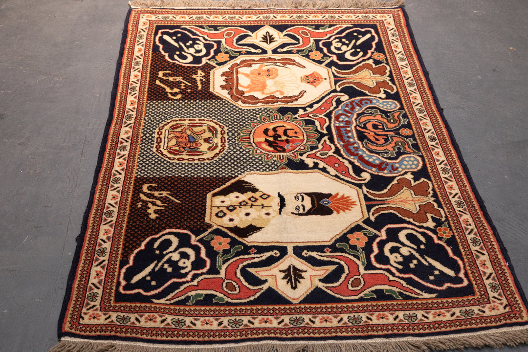 Persian Currency Wool Rug 3’2” x 4’5”