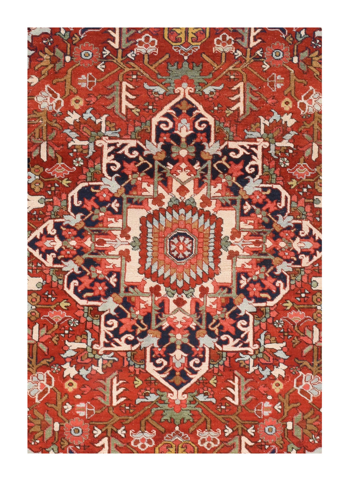 Antique Red Heriz Serapi Rug 4'10'' x 6'9''