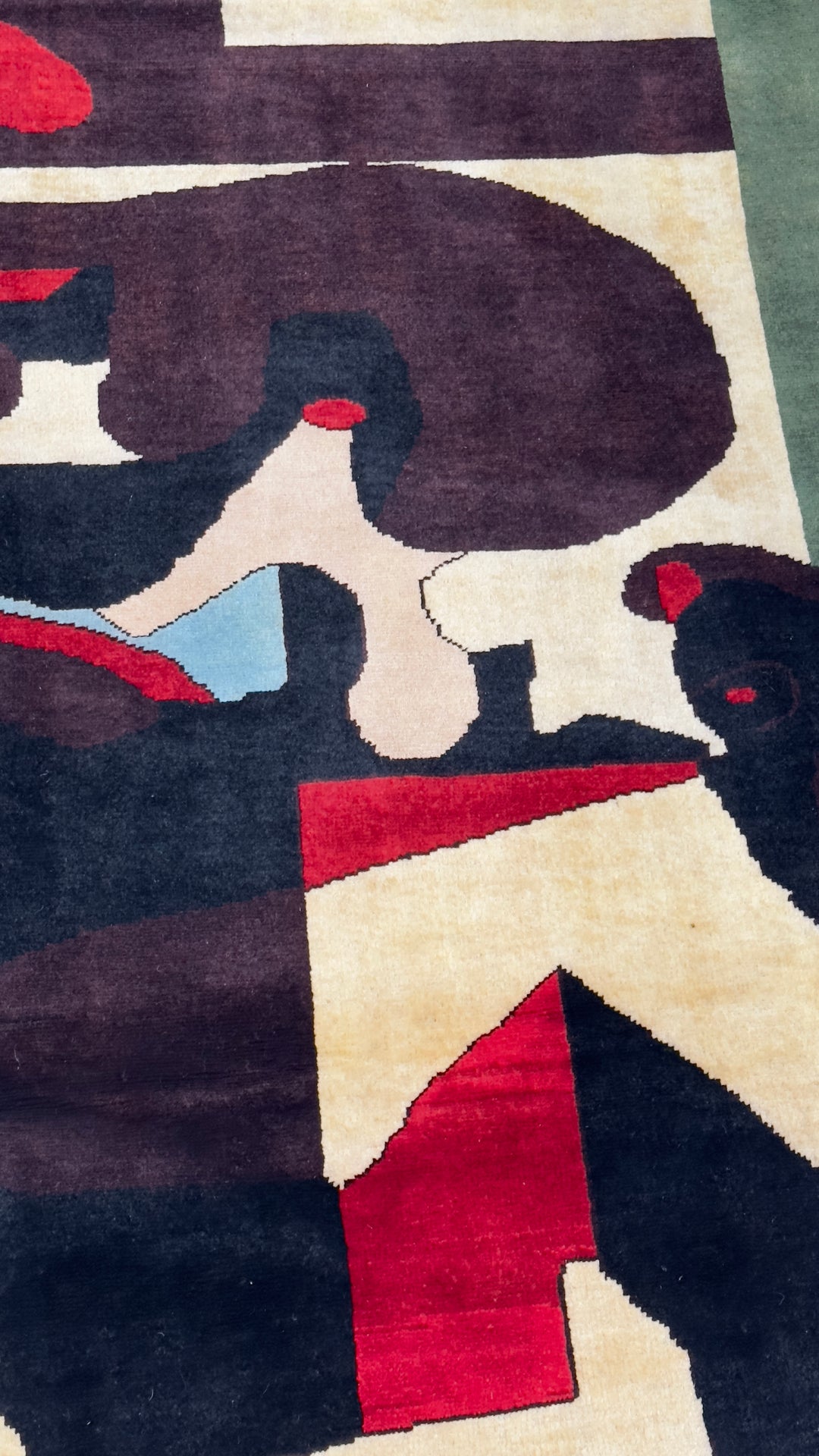 French Mid Century Wool Rug 5'0" x 6'2''