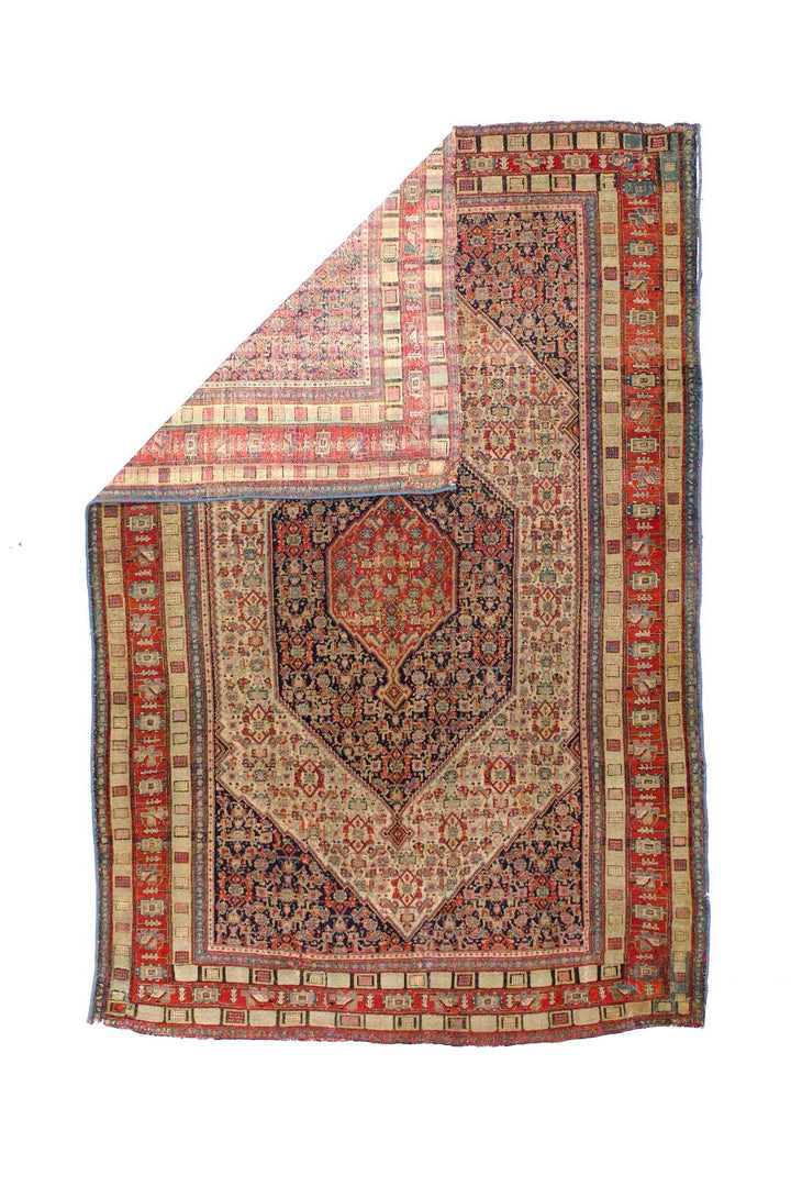 Antique Senneh Rug 4'4'' x 5'6''