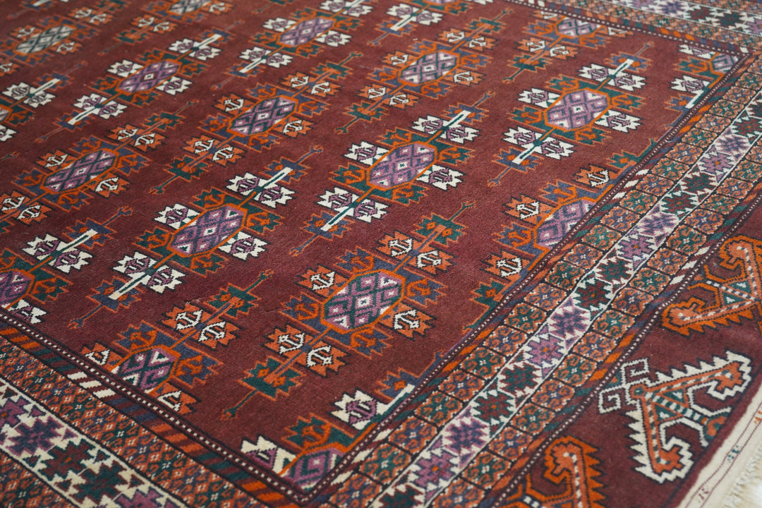 Antique Turkmen Rug 4'4'' x 6'2''