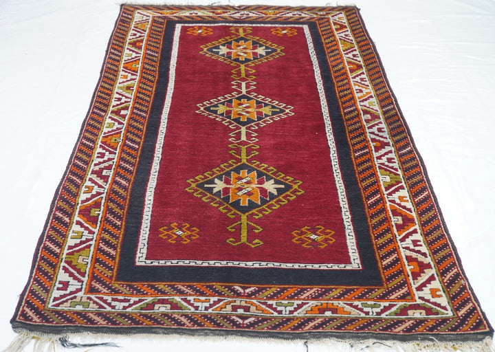 Fine Antique Turkish Tribal  Wool Rug 3'3'' x 6'3''