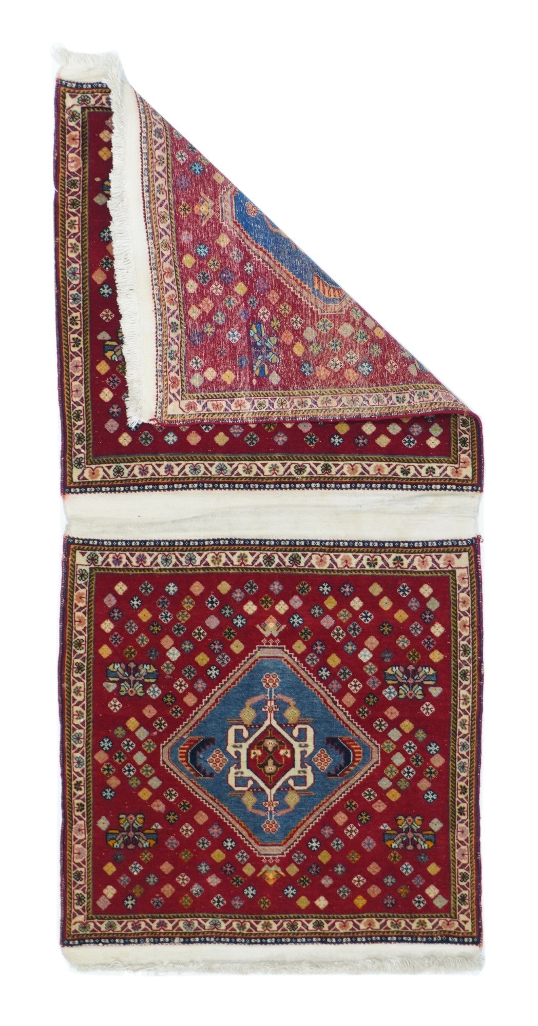 Extremely fine pair of saddle bag Persian Kashkouli Rug 2'0" x 4'0"