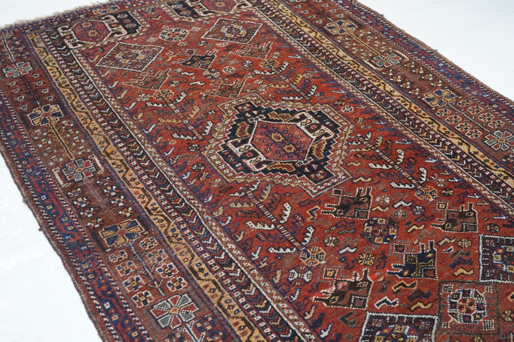 Antique Persian Qashqai Rug 4'9'' x 7'5''