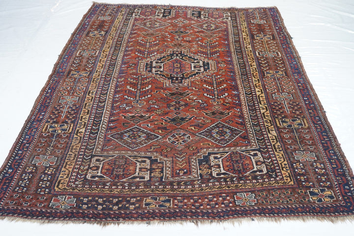 Antique Persian Qashqai Rug 4'9'' x 7'5''