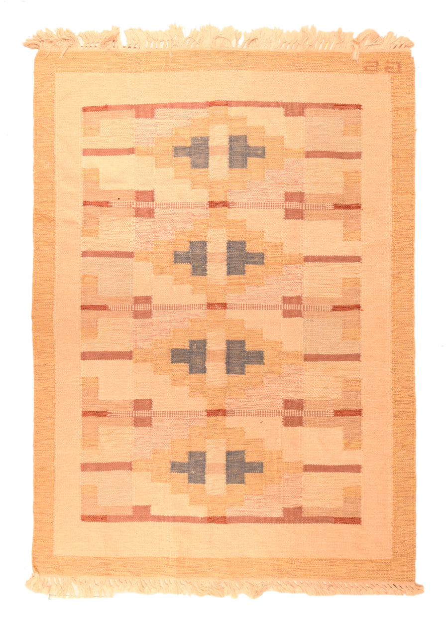 Vintage Swedish Kilim 4'6'' x 6'5''