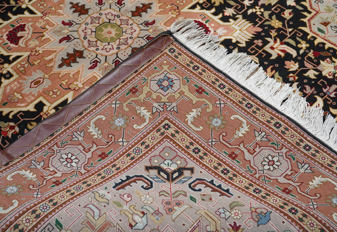 Extremely Fine Persian Tabriz Wool & Silk Rug 5'0" x 6'0"