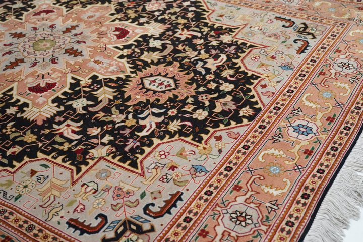 Extremely Fine Persian Tabriz Wool & Silk Rug 5'0" x 6'0"