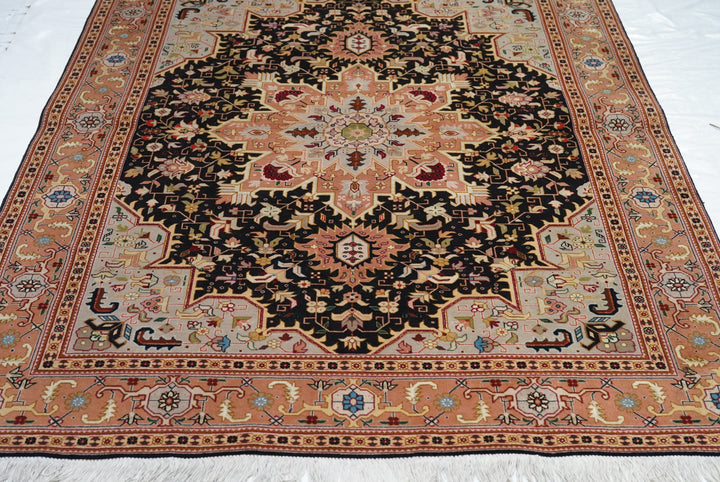 Extremely Fine Persian Tabriz Wool & Silk Rug 5'0" x 6'0"