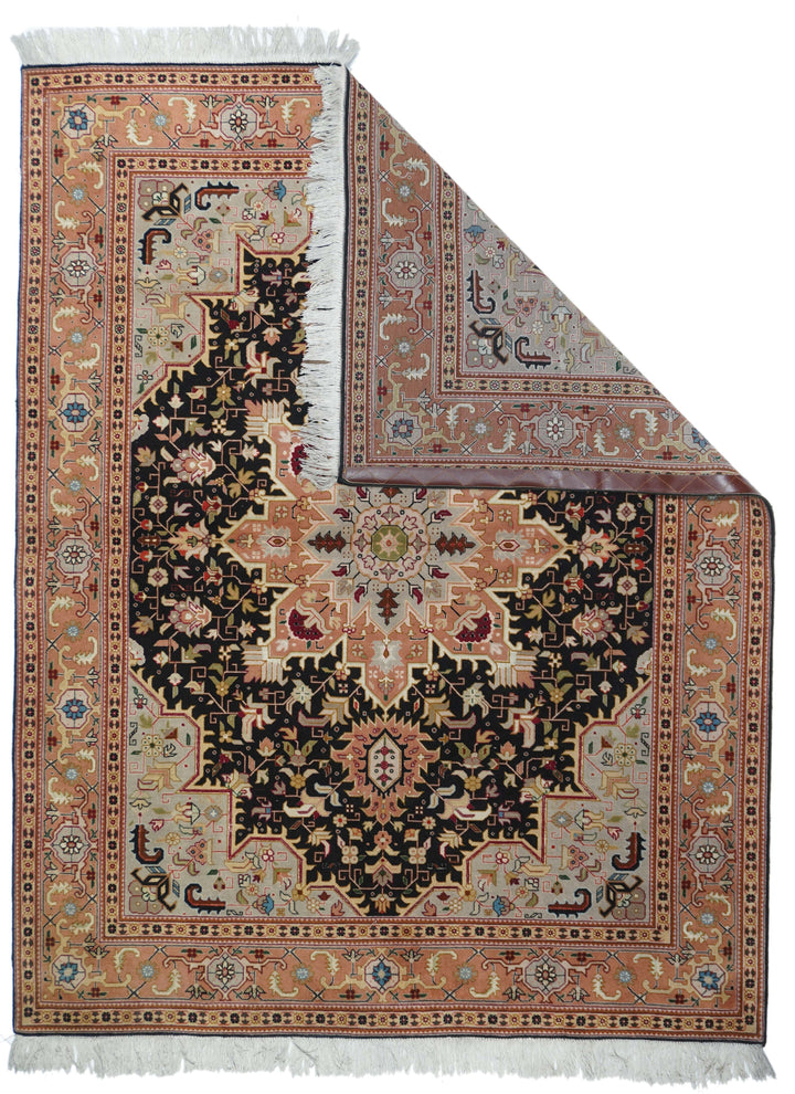 Extremely Fine Persian Tabriz Wool & Silk Rug 5'0" x 6'0"