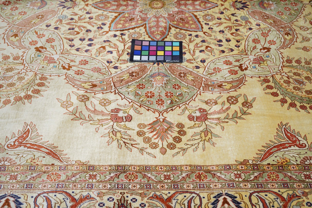 Extremely Fine Turkish Silk Herekeh Rug 6'5'' x 9'6''