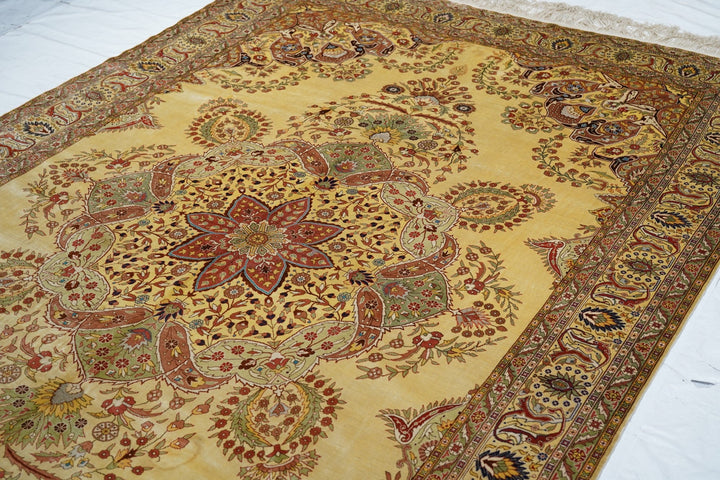 Extremely Fine Turkish Silk Herekeh Rug 6'5'' x 9'6''