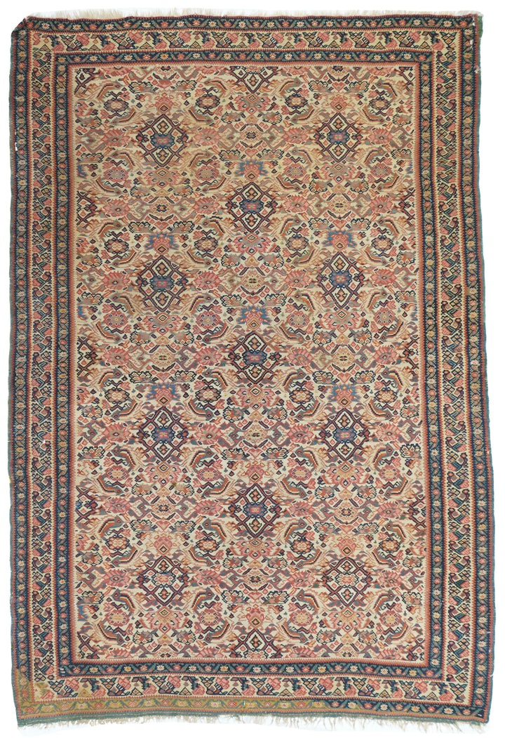 Antique Senneh Kilim Rug 4'7'' x 6'8''