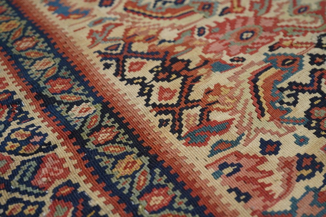 Antique Senneh Kilim Rug 4'7'' x 6'8''